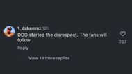 Comments under The Neighbourhood Talk's post about the rapper kicking out a streamer who s*xually objectified Halle Bailey. (Image via Instagram/@theneighbourhoodtalk)